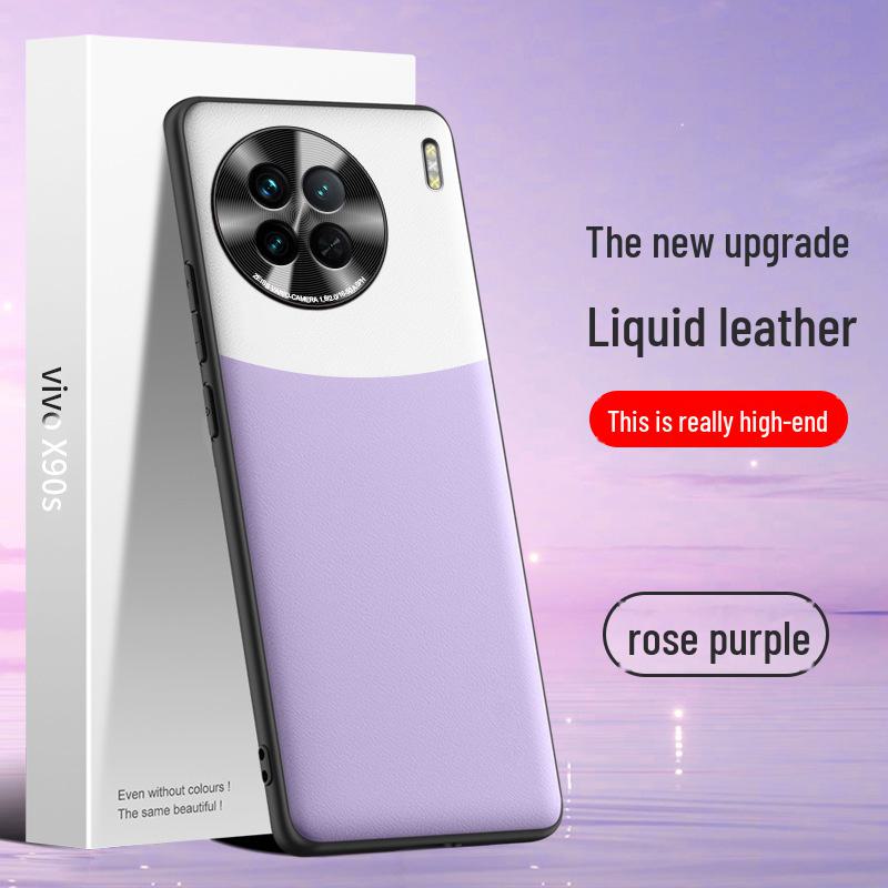 Protective Liquid Leather Case for vivoX90, Anti-drop and Anti-stain, One-piece Design