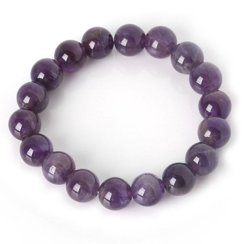 Charm Bracelet With Natural Stone Beads 6mm Purple Amethysts Yoga Beaded Bracelet For Women Man Best Friend Gifts Jewelry