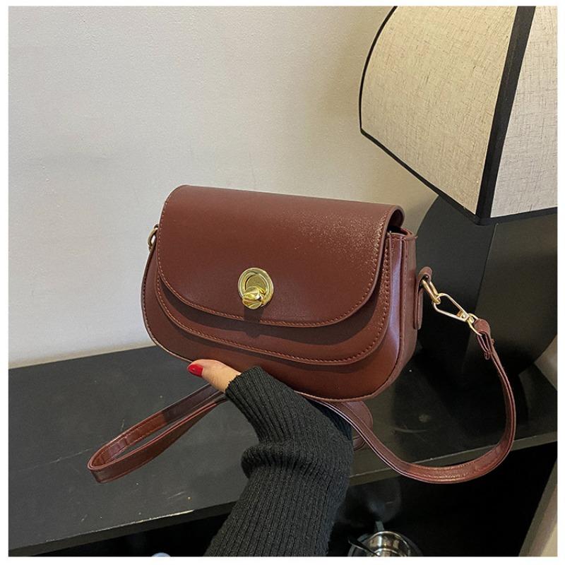 

Осенне-зимние сумки женские новые модные текстурные сумки-мессенджеры с замком, простые повседневные на плечо, маленькие квадратные сумки темно-коричневого