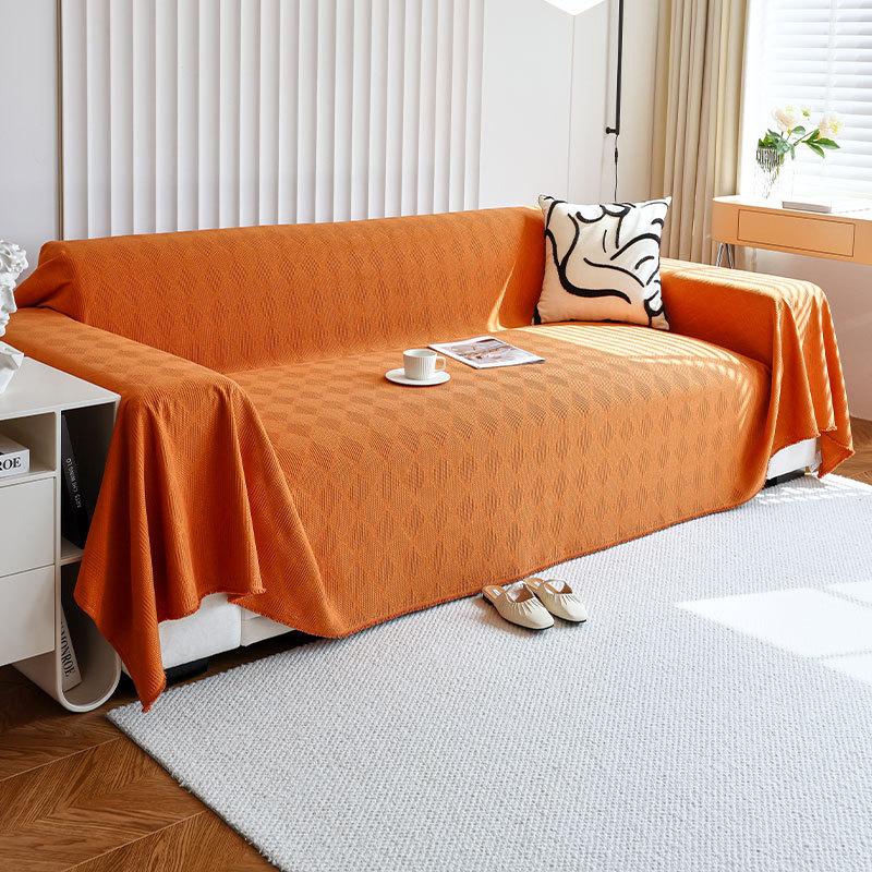 Solid Color Chenille Sofa Cover Cloth Living Room Sofa Full Cover Towel All-Season Universal Anti-Scratch All-Wrap Sofa Blanket