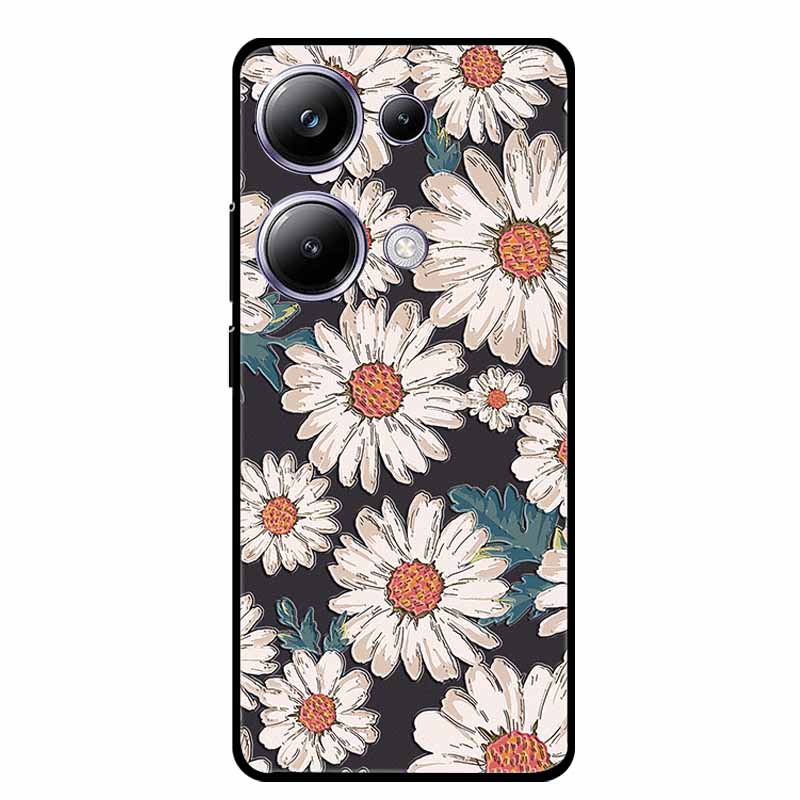 3D Emboss Case For Xiaomi Poco M6 Pro Phone Case Flower Silicone Soft Back Cover For Xiaomi Poco M6 Pro Case PocoM6 M 6 Pro Capa
