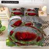 Red Rose King Queen Duvet Cover Romantic Flower Bedding Set Valentine's Day Quilt Cover Couples Floral Polyester Comforter Cover