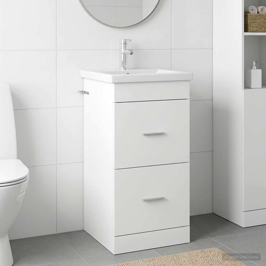 Bathroom Cabinet with Washbasin White 42 x 40 x 84.5 cm