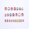 24PCS Glitter Press on Nails Short Artficial Nails Reusable Fake Nails  DIY Manicure Art