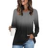 T-shirt tunique décontracté à manches longues pour femme, chemisier plissé, ample, basique, col rond, haut classique