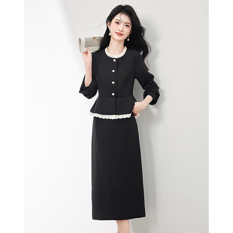 Elegant Long Sleeve Top & Midi Skirt Set
