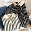 2025 Plus Size Striped Zipper Hoodie for Women - Spring/Autumn Long Sleeve Jacket
