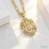 14K Gold Plated Zirconia Flower Pendant Necklace - European & American Style, Personalized Fashion Accessory