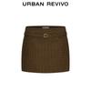 UR2026 Women's Retro Plaid Belted Mini Skirt