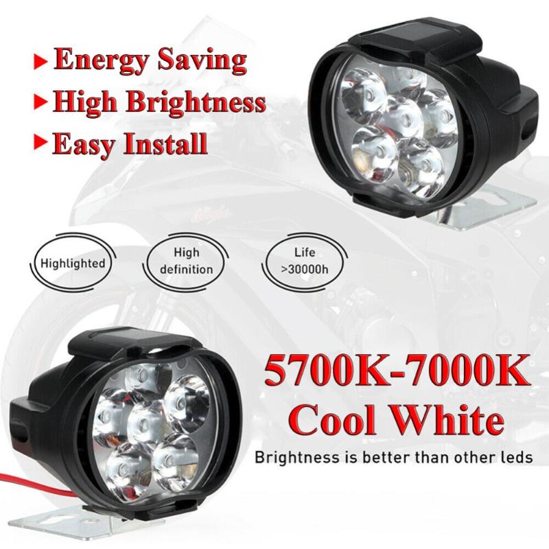 2PCS 6 LED Waterproof Motorcycle Work Spot Lights Super Bright for Universal Motorbike Modification Use 2pcs