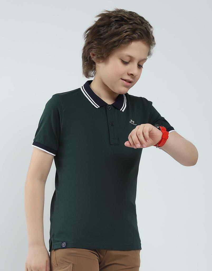 MONTE CARLO Men's Regular Fit Solid Polo Half Sleeve T-Shirt