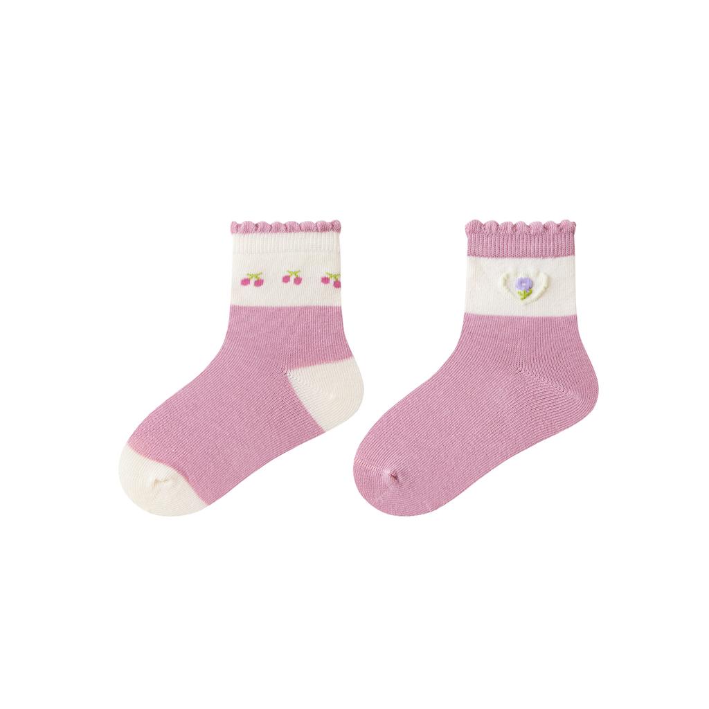Mini Balabala Girls' Flower Socks - 2 Pair Set