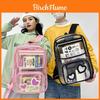 Zaino Trasparente in PVC per Studenti con Design Impermeabile per Viaggi Casual e Laptop da 15 pollici