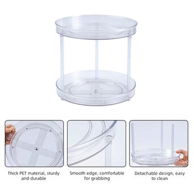 Rotating Organizer Transparent Double Layer Rotatable Kitchen Seasonings Rack Makeup Holder