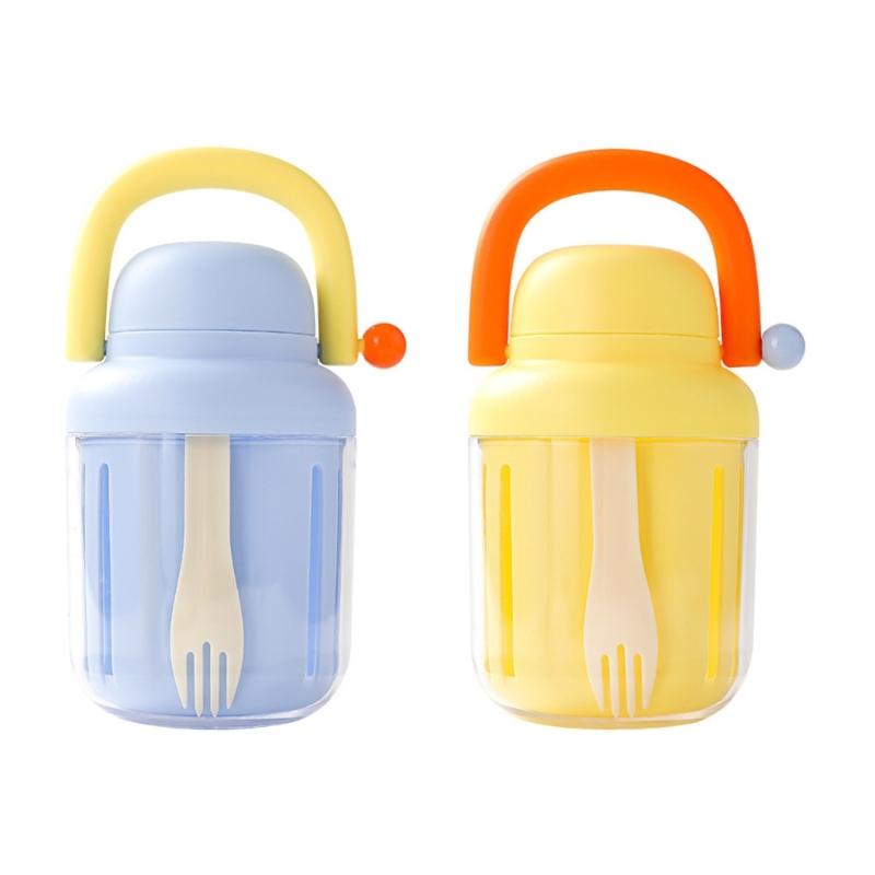 Vegetable Fruit Shaker Cup with Detachable Sauce Compartment Portable Large Capacity Breakfast Storage Container