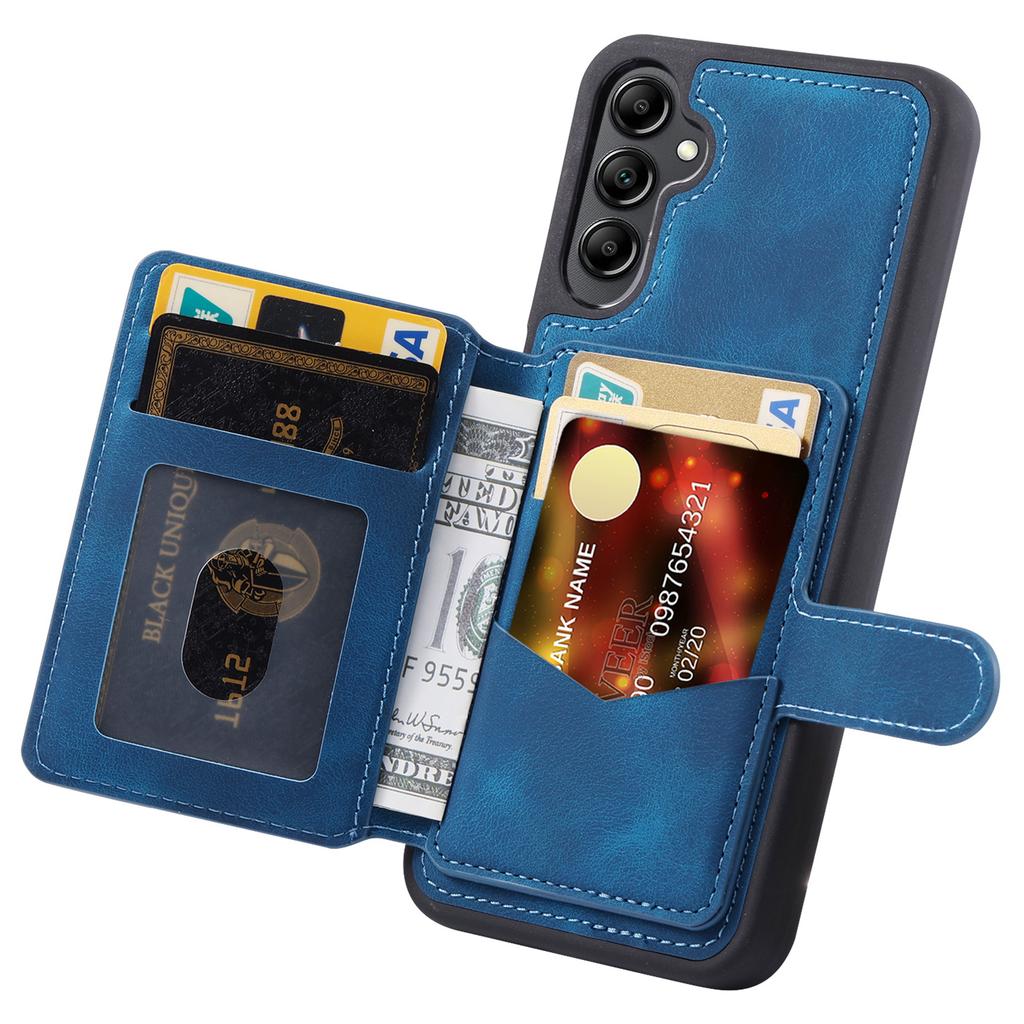 For Samsung Galaxy A35 5G Case RFID Blocking Wallet Leather Coated TPU Kickstand Cover
