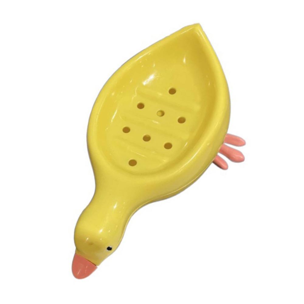 

Yellow Duck Shape Soap Dishes Drainable Soap Holders Creative Soap Box Bathroom