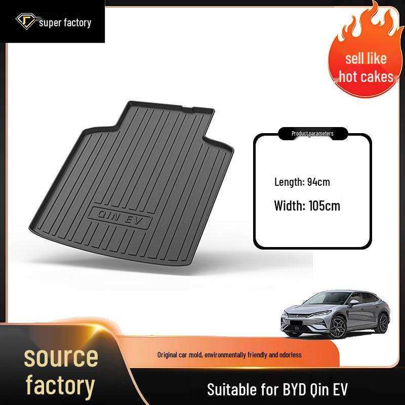 Совместимый коврик в багажник для серии BYD Qin: Qin EV, Qin L, Qin Pro, Qin Plus, Qin L TPE material (Rolled in waterproof bag)