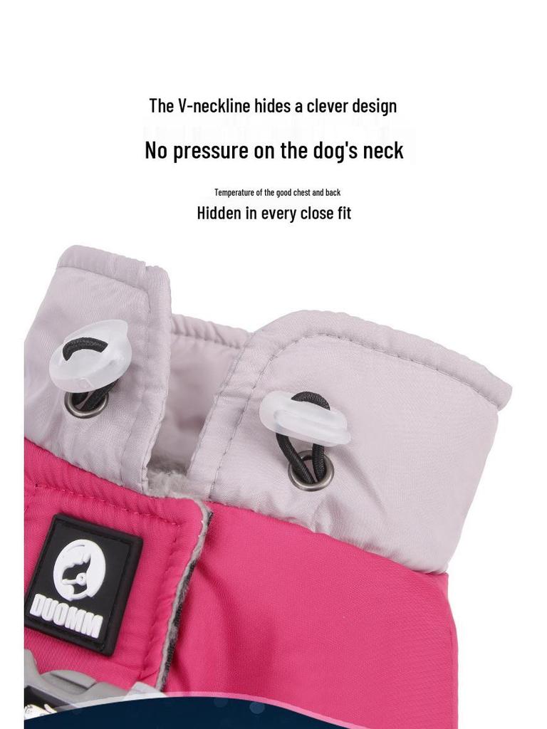 Reflective Four-Legged Cotton Dog Coat for Cold Weather