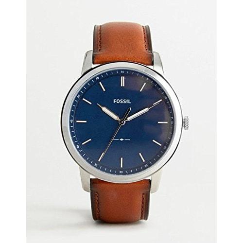 FOSSIL Minimalist Leather Men's Watch, Navy Blue Leather, fs5304