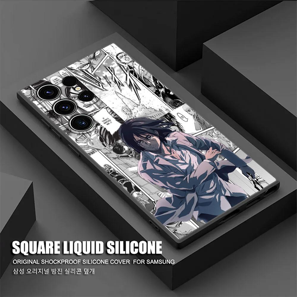Attacks Manga on Titans Phone Case For Samsung Galaxy S24 Ultra Case S23 S21 S20 FE S22 9 Plus Note 20 Ultra Cover Mikasa Anime