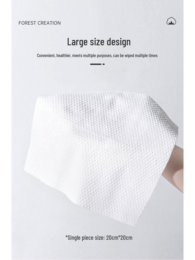 80-Count Extra Large & Thick Disposable Face Towels - Pearl Pattern Cleansing Wipes for Makeup Removal, Baby Use, Dry/Wet Dual Use.