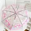 Melody Children's Transparent Umbrella for Girls, High-Quality, Fully Automatic, Large Folding Umbrella, Cute, Specially Designed for Students Going