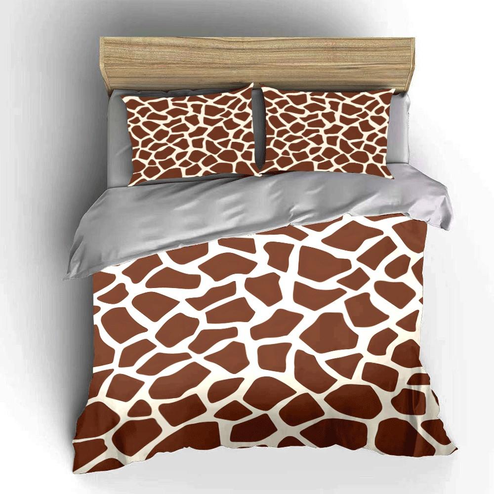 Giraffe Pattern Three-Piece Set Exquisite three-piece bedding set gift for kids and adults 135x200cm