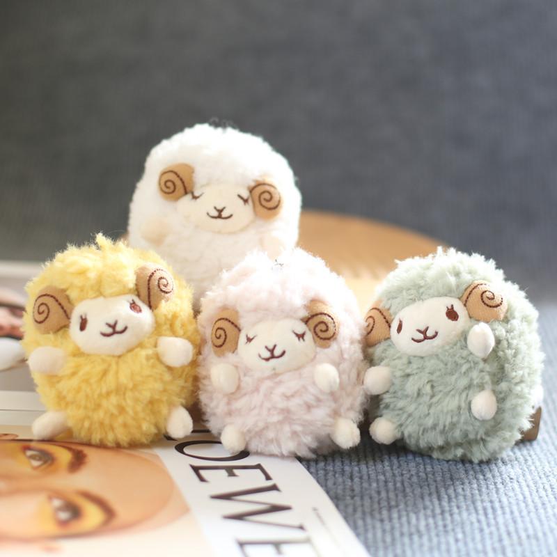 Adorable Fluffy Sheep Plush Keychain Cute Soft Stuffed Animal Bag Charm Toy