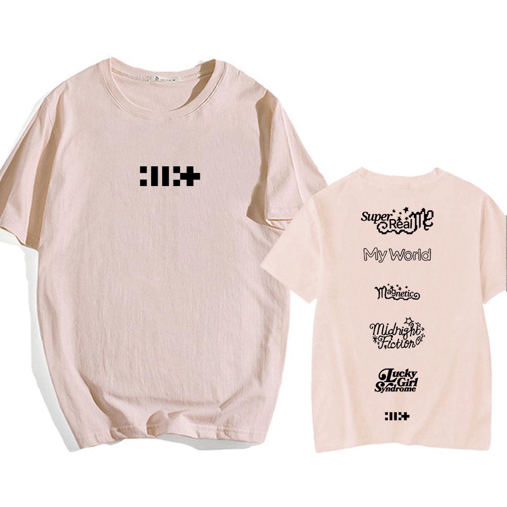 ILLIT Dívčí skupina Tričko Korejská móda Léto Dámské/Pánské Tričko Bavlna Krátký rukáv Ležérní Trička Grafický potisk Trička