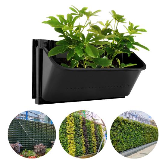 Selbstbewässernder Wandpflanzer Außenwandmontierter Blumentopf Stapelbarer Vertikalpflanzer mit Drainagelöchern für Balkon Hof Vertikale Gartengestaltung