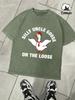 Silly Uncle Goose On The Loose Design Washed T Shirt Men Summer Loose Tops Soft Cotton Fashion Short Sleeve Unisex Retro Tee