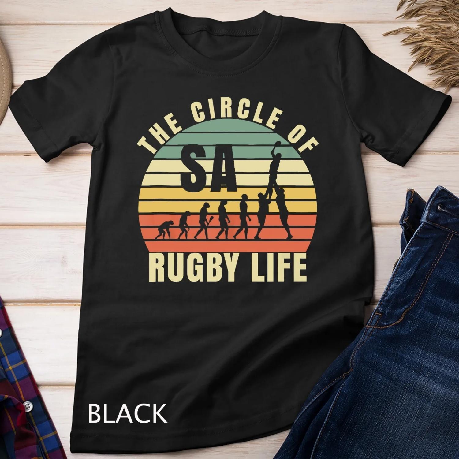 Rugby T Shirt Vintage Retro Style South Africa S чёрный