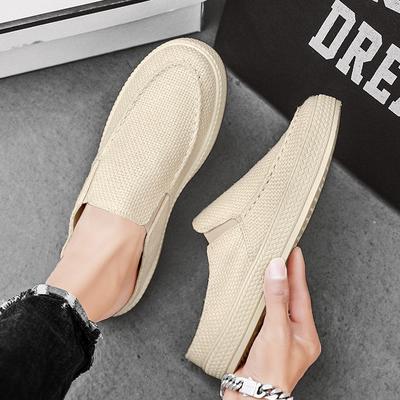 Letnie płócienne buty pół-drag buty na cienkiej podeszwie leniwe buty bez obcasa słomkowe buty rybackie buty do jazdy na desce