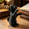 3D Printed Cute Dog Figurine Funny Puppy Sculpture Desktop Small Black Dog Ornament for Shelf Desk Home Office Decor
