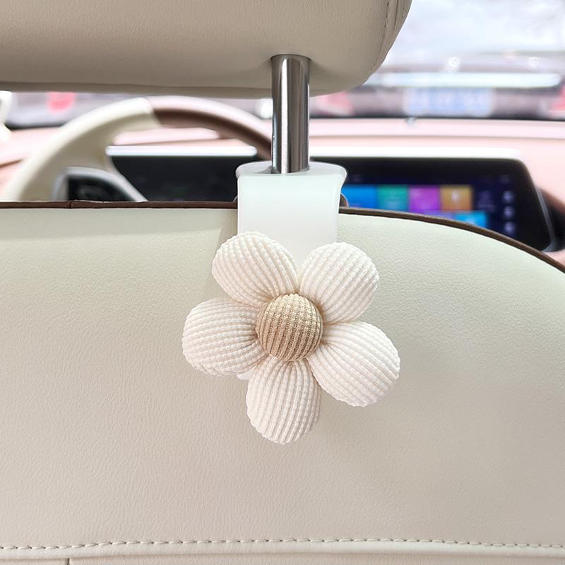

4PCS Creative Car Hooks Temperament Flower Seat Back Storage Car Seat Hooks Seat Back Accessory Hooks Bags Clothes Hooks Clips
