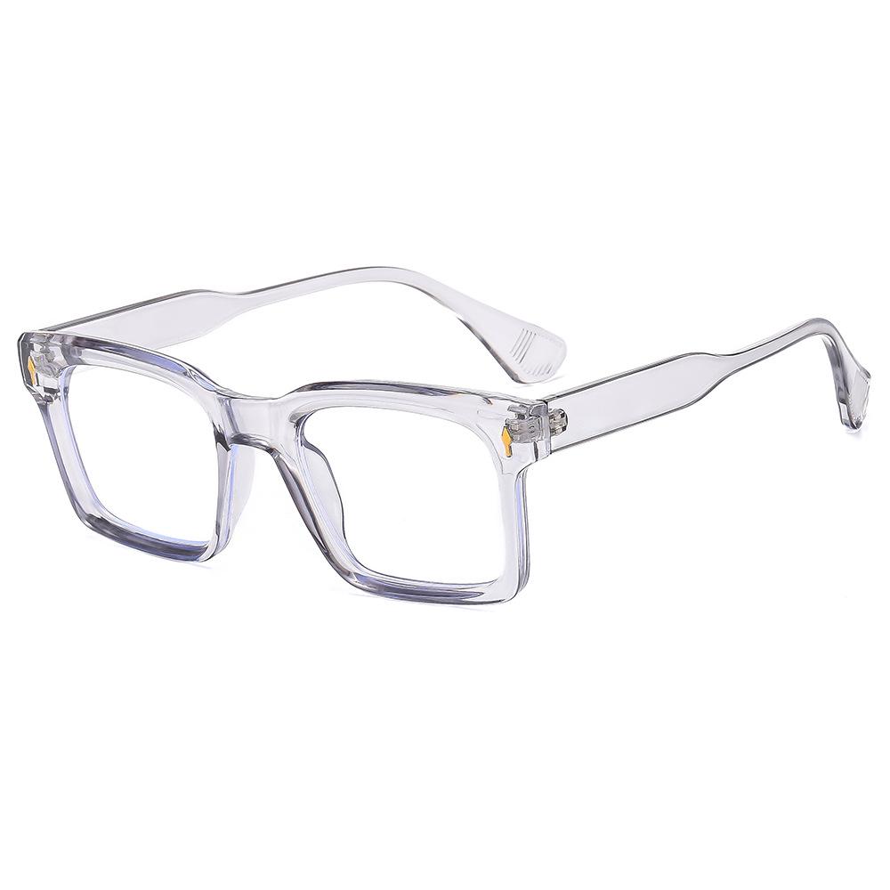 Unisex Fashion Square Anti-Blue Light Glasses - Fit for Myopia, Versatile Frame with Clear Lenses