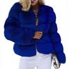 European and American manufacturers winter warm imitation fur jacket women's short fox hair splicing coat