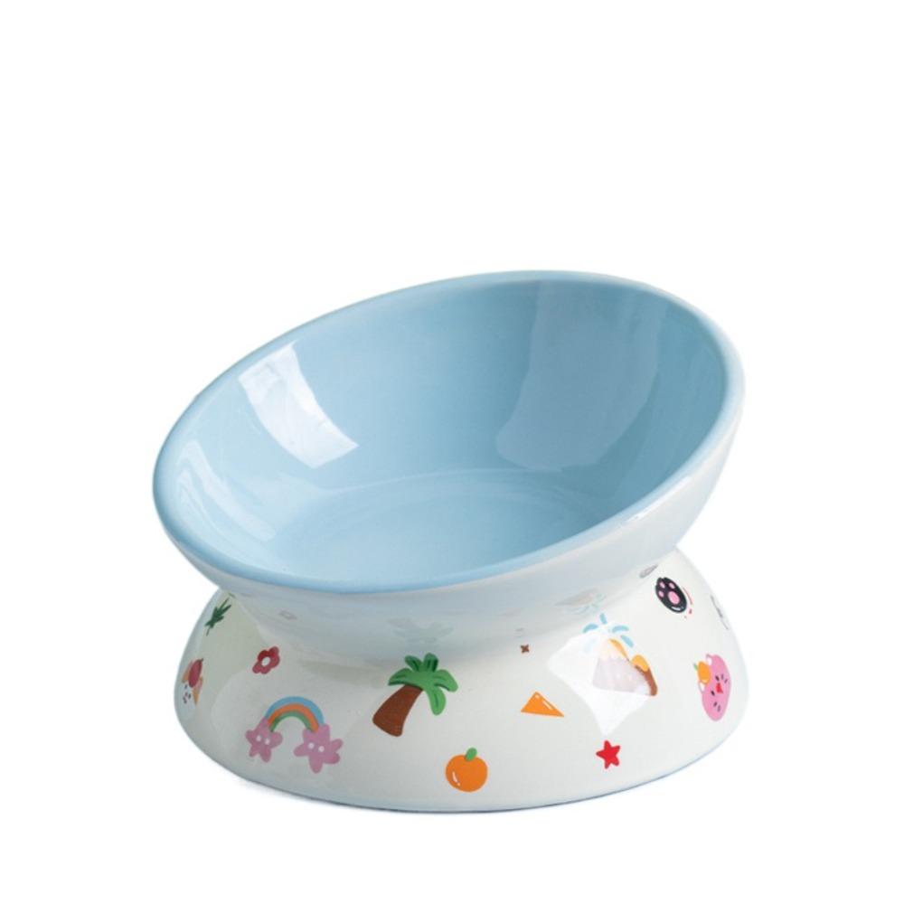 

Ceramic Cat Bowl Flat/Slanted Mouth Dog Food Feeding Basin Pet Drinking Feeder Kitten Puppy Style 8