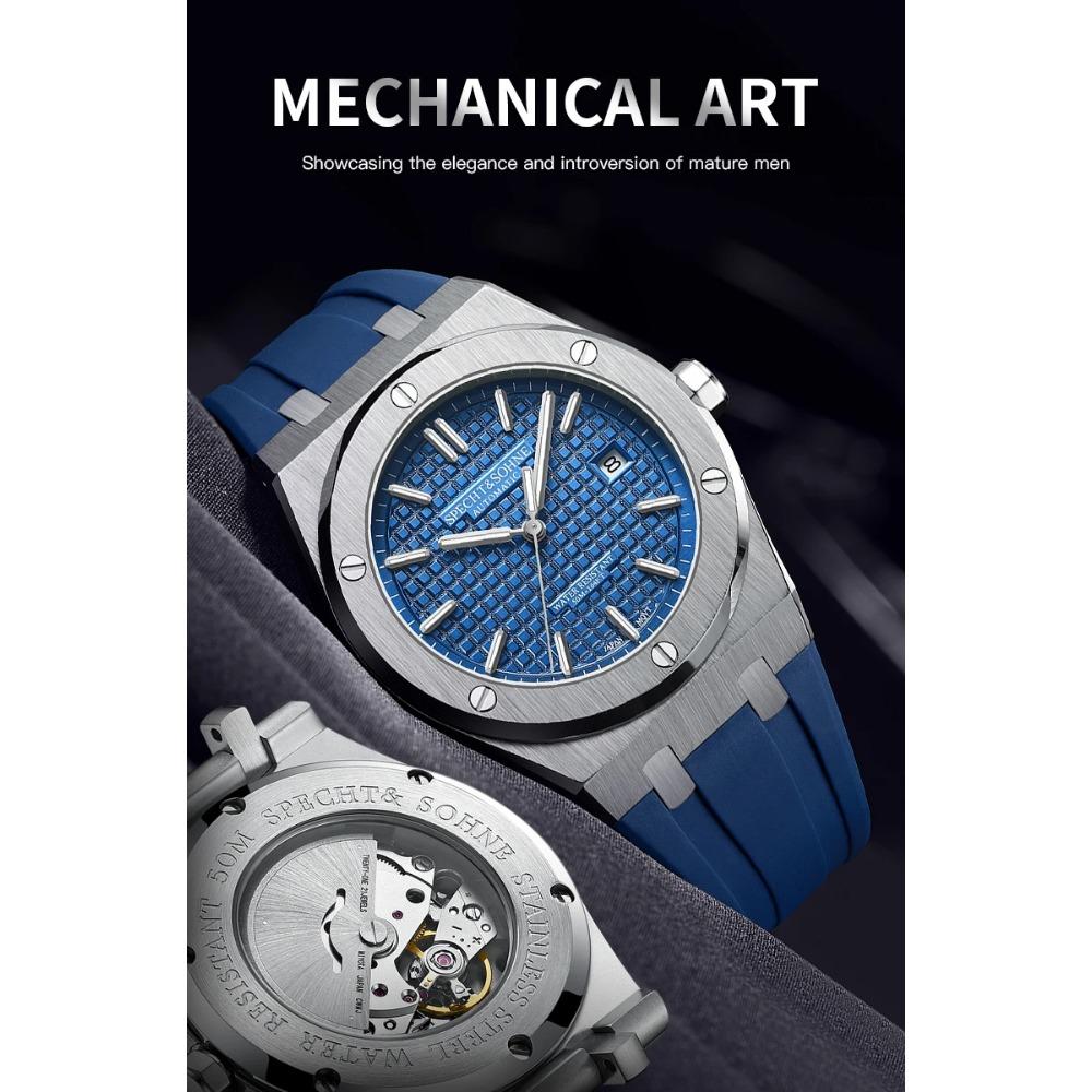 Specht&Sohne 2025 New Luxury Men's Watch Automatic Mechanical Wriswatch Rubber Strap Japan Miyota 8215 Movt Sports Watches 40MM