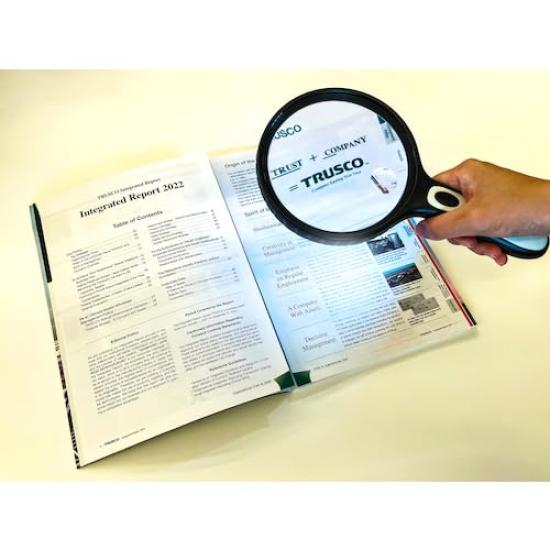 TRUSCO Handheld Magnifier with 4 Magnification TL-130LED4 LEDs, 130mm, 1.8x (6x)