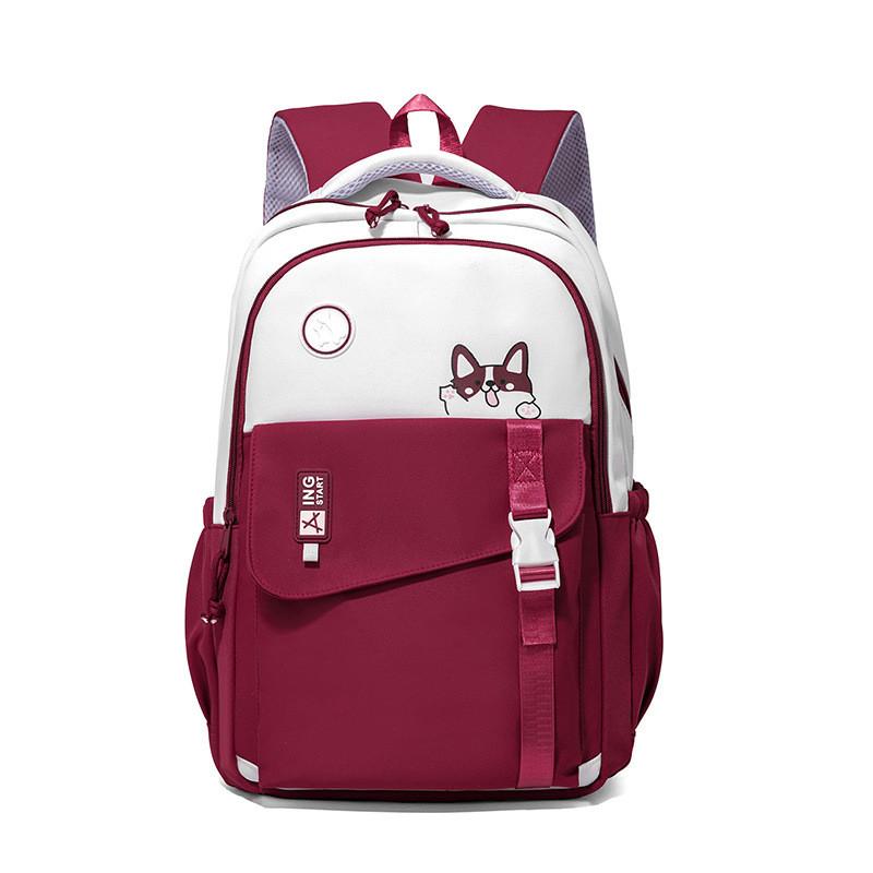 Large Capacity Simple Backpack With Puppy Print And Letter Design Daily For