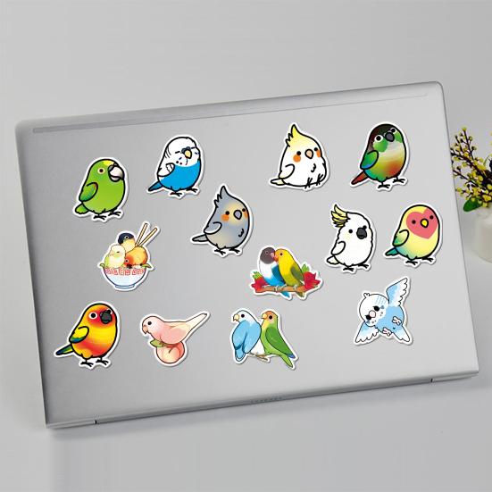 50Pcs Cartoon Parrot Stickers Various Styles Waterproof PVC Adhesive Colorful Cute Decals Vinyl Art DIY Scrapbook Skateboard Laptop Water Bottle