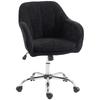 Modern Makeup Vanity Chair, Snow Flannel Office Chair with Tub Back, Black