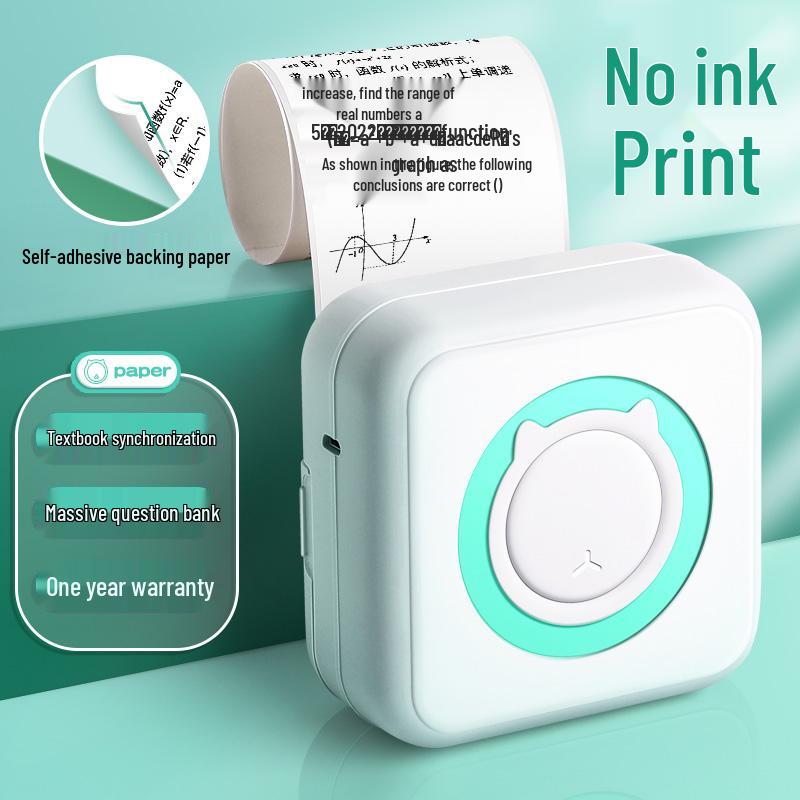 Ultra-Clear Portable Intelligent Error Sorting Mini Printer - Ink-Free Thermal Machine for Students