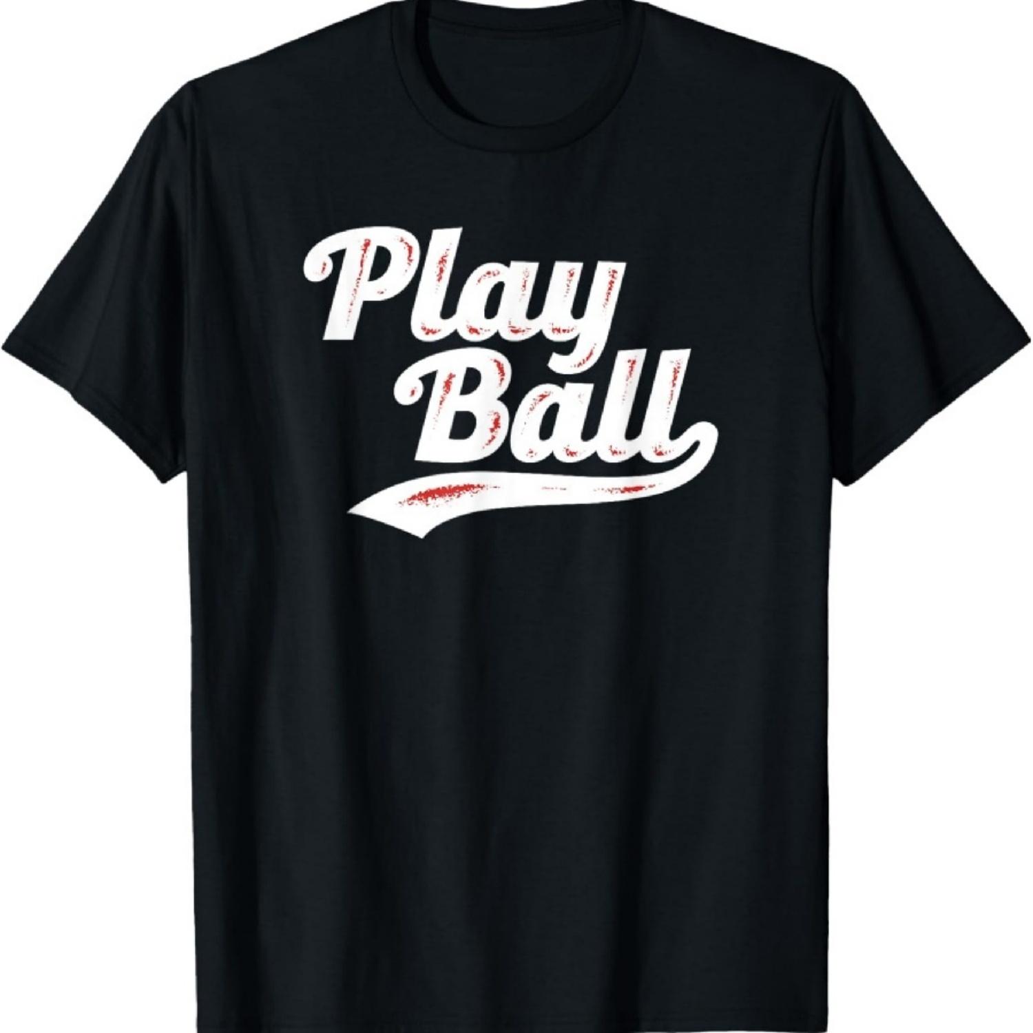 

Cute Play Ball Baseball Mom T-Shirt XXXXXL чорний