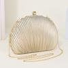 Fashionable Shell Evening Bags For Women Pleated Shoulder Crossbody Bags Chain Party Wedding Clutch Ladies Purse Handbags