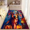 Colorful Geometric Dachshund suitable as a non-slip mat for the living room or bedroom sofa