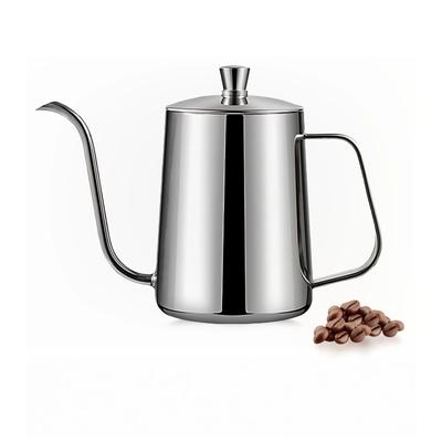 CHFNJJ Stainless Steel Coffee Pot, Gooseneck Spout, Narrow Spout, Drip Kettle with Measurement Markings (600ML)