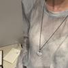 3D Heart Copper Bead Necklace: Versatile, Adjustable Long Sweater Chain for Women